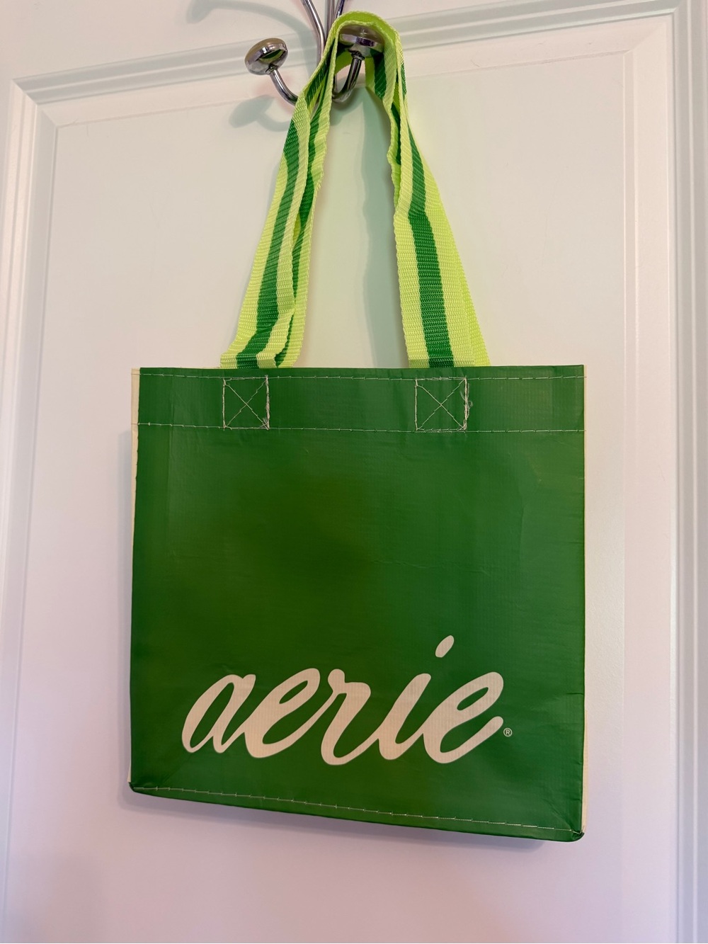 aerie Cream 10x10 Tote Bag with Logo made w/recycled water bottles